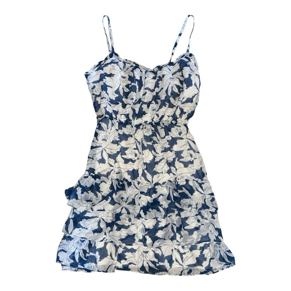 American Eagle Dresses & Skirts - American Eagle Outfitters Womens Floral Mini Sundress, Blue And White, Size 10